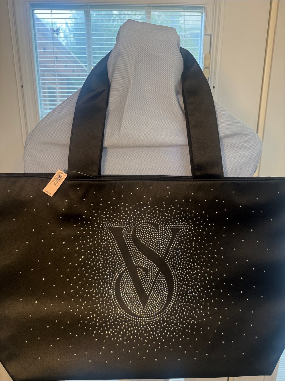Victoria's Secret Black Rhinestone VS Tote Bag